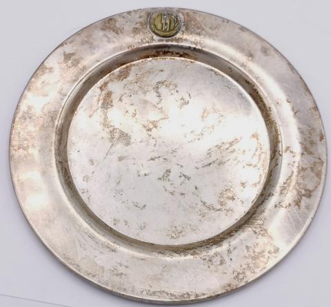 WW2 GERMAN NAZI WAFFEN SS SILVERWARE PLATE WITH SS RUNES ALLACH ORIGINAL SELL DEALER