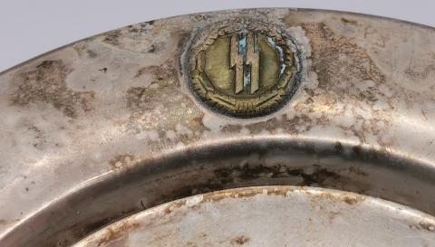 WW2 GERMAN NAZI WAFFEN SS SILVERWARE PLATE WITH SS RUNES ALLACH ORIGINAL SELL DEALER