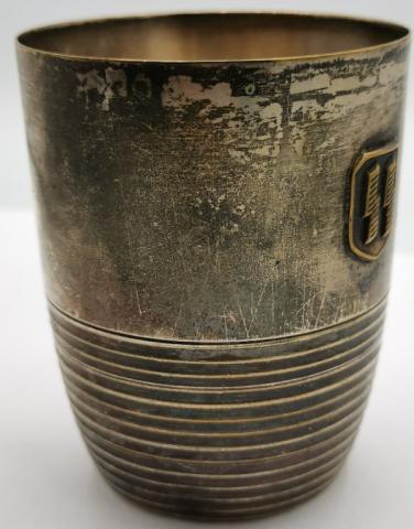 WW2 GERMAN NAZI WAFFEN SS SILVERWARE SHOOTER VODKA CUP MARKED THIRD REICH EAGLE