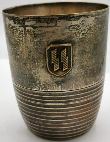 WW2 GERMAN NAZI WAFFEN SS SILVERWARE SHOOTER VODKA CUP MARKED THIRD REICH EAGLE