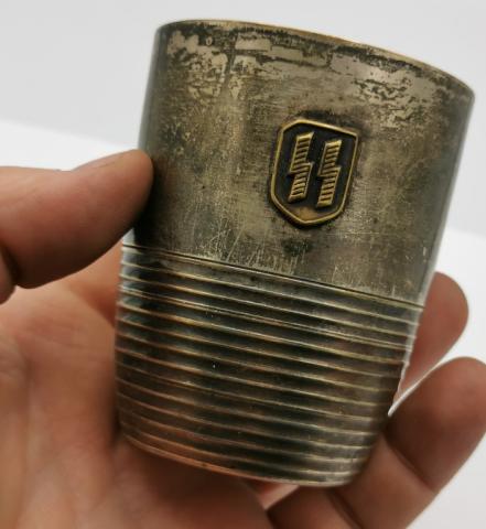 WW2 GERMAN NAZI WAFFEN SS SILVERWARE SHOOTER VODKA CUP MARKED THIRD REICH EAGLE