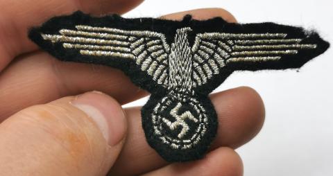 WW2 GERMAN NAZI WAFFEN SS SLEEVE EAGLE CLOTH INSIGNIA FLAT WIRE TUNIC
