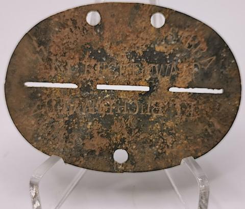 WW2 GERMAN NAZI WAFFEN SS TOTENKOPF CONCENTRATION CAMP BUCHENWALD SS GUARD DOGTAG DOG TAG ID