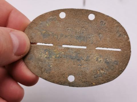 WW2 GERMAN NAZI WAFFEN SS TOTENKOPF CONCENTRATION CAMP BUCHENWALD SS GUARD DOGTAG DOG TAG ID