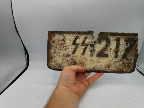 WW2 GERMAN NAZI WAFFEN SS TOTENKOPF PANZER TROOPS TRUCK LICENCE PLATE