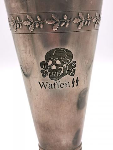 WW2 GERMAN NAZI WAFFEN SS TOTENKOPF SKULL SILVERWARE CUP ALLACH ORIGINAL MILITARIA