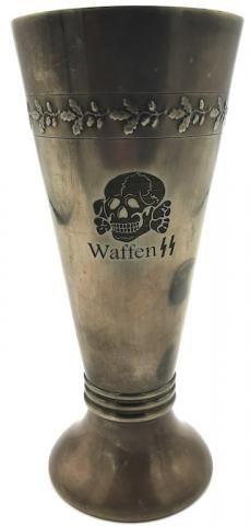 WW2 GERMAN NAZI WAFFEN SS TOTENKOPF SKULL SILVERWARE CUP ALLACH ORIGINAL MILITARIA