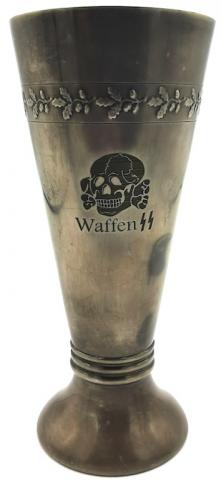 WW2 GERMAN NAZI WAFFEN SS TOTENKOPF SKULL SILVERWARE CUP ALLACH ORIGINAL MILITARIA