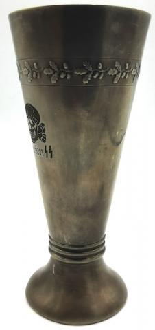 WW2 GERMAN NAZI WAFFEN SS TOTENKOPF SKULL SILVERWARE CUP ALLACH ORIGINAL MILITARIA