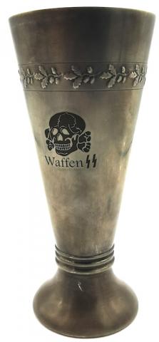 WW2 GERMAN NAZI WAFFEN SS TOTENKOPF SKULL SILVERWARE CUP ALLACH ORIGINAL MILITARIA