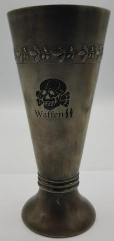 WW2 GERMAN NAZI WAFFEN SS TOTENKOPF SKULL SILVERWARE CUP ALLACH ORIGINAL MILITARIA