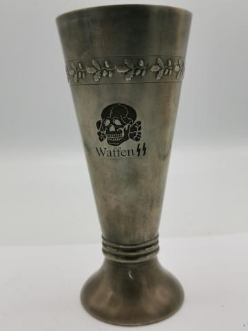 WW2 GERMAN NAZI WAFFEN SS TOTENKOPF SKULL SILVERWARE CUP ALLACH ORIGINAL MILITARIA