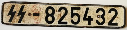 WW2 GERMAN NAZI WAFFEN SS lICENCE PLATE  totenkopf panzer das reich