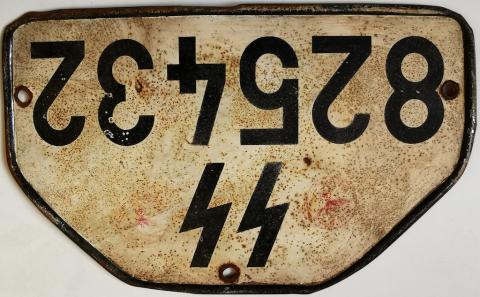 WW2 GERMAN NAZI WAFFEN SS lICENCE PLATE  totenkopf panzer das reich