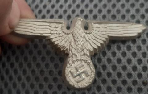 WW2 GERMAN NAZI WAFFEN SS VISOR CAP EAGLE PIN INSIGNIA RZM ORIGINAL SKULL