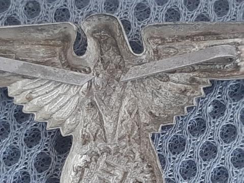 WW2 GERMAN NAZI WAFFEN SS VISOR CAP EAGLE PIN INSIGNIA RZM ORIGINAL SKULL