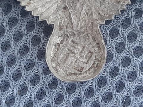 WW2 GERMAN NAZI WAFFEN SS VISOR CAP EAGLE PIN INSIGNIA RZM ORIGINAL SKULL