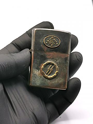 WW2 GERMAN NAZI WAFFEN SS ZIPPO LIGHTER TOTENKOPF THIRD REICH RZM FIELD GEAR