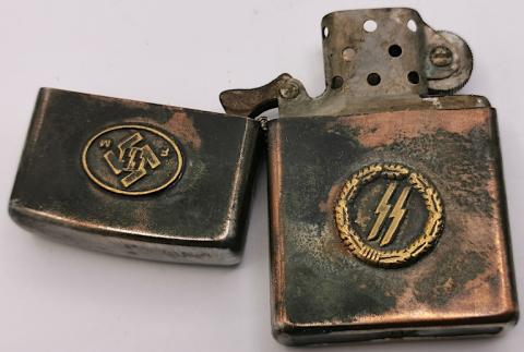 WW2 GERMAN NAZI WAFFEN SS ZIPPO LIGHTER TOTENKOPF THIRD REICH RZM FIELD GEAR