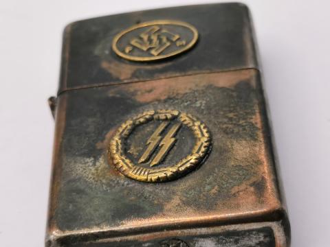 WW2 GERMAN NAZI WAFFEN SS ZIPPO LIGHTER TOTENKOPF THIRD REICH RZM FIELD GEAR