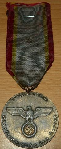 WW2 GERMAN NAZI WEHRMACHT Oberkommando des Heeres medal AWARD