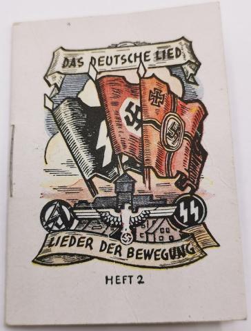 WW2 GERMAN NAZI WHW Winterhilfe songbook mini SA / WAFFEN SS FLAG