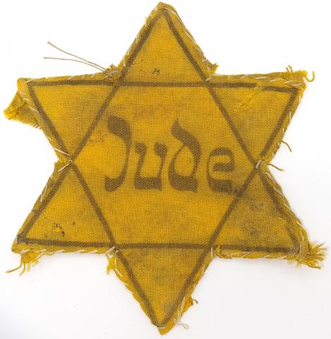 ORIGINAL FOR SALE WORN STAR OF DAVID JUDE GERMANY JEW JEWISH HOLOCAUST CLOTH PATCH
