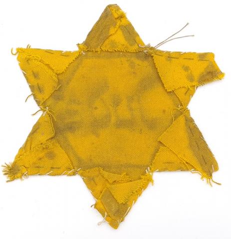 ORIGINAL FOR SALE WORN STAR OF DAVID JUDE GERMANY JEW JEWISH HOLOCAUST CLOTH PATCH