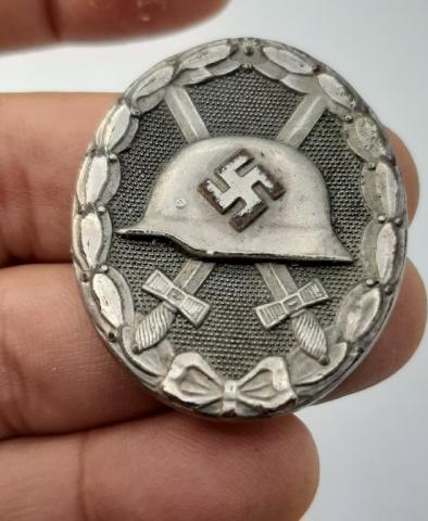 WW2 WOUND BADGE MEDAL AWARD IN SILVER HEER WAFFEN SS NAZI