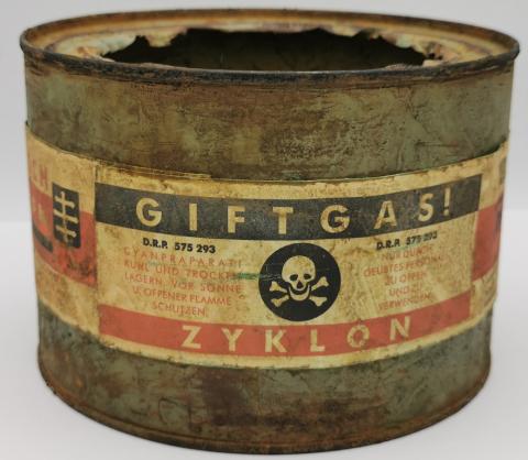 WW2 German Nazi - Waffen SS Original - ZYKLON B GAS CANISTER GAZ CAN ...