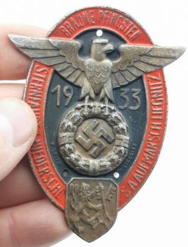 WW2 GERMAN NAZI 1933 Dresden EARLY III REICH BADGE PLATE NSDAP WORKERS