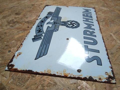 WW2 GERMAN NAZI ORIGINAL NSKK N.S.K.K STURMHEIM STREET SIGN MOTORCYCLE MOTO CLUB HITLER REICH