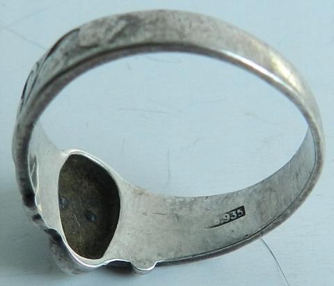 WW2 GERMAN NAZI ORIGINAL FOR SALE WAFFEN SS TOTENKOPF PANZER DIVISION OFFICER SILVER RING