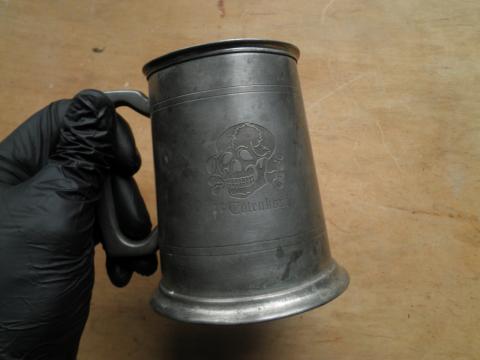 WW2 GERMAN NAZI WAFFEN SS TOTENKOPF DIVISION SILVERWARE MUG SS SKULL ORIGINAL MILITARIA SELLER FOR SALE