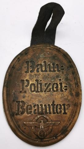 WW2 GERMAN NAZI Bahnschutzpolizei BSP Railway Protection Police POLIZEI TUNIC BUTTON BADGE