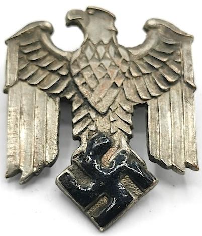 WW2 GERMAN NAZI EARLY III REICH EAGLE METAL PIN INSIGNIA WITH SWASTIKA REPAINTED