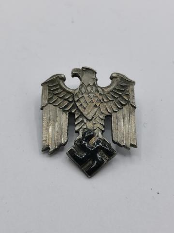 WW2 GERMAN NAZI EARLY III REICH EAGLE METAL PIN INSIGNIA WITH SWASTIKA REPAINTED