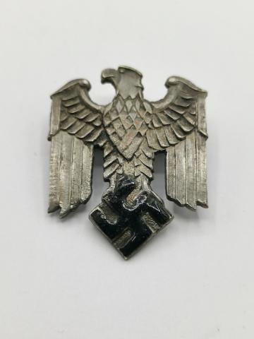 WW2 GERMAN NAZI EARLY III REICH EAGLE METAL PIN INSIGNIA WITH SWASTIKA REPAINTED