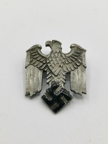 WW2 GERMAN NAZI EARLY III REICH EAGLE METAL PIN INSIGNIA WITH SWASTIKA REPAINTED