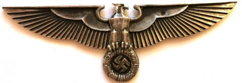 WW2 GERMAN NAZI EARLY METAL WALL EAGLE NSDAP PLATE SIGN RZM MARKED