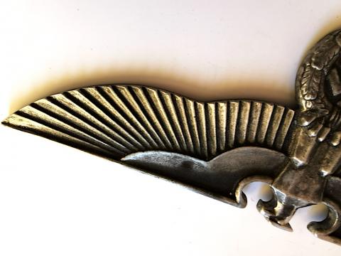 WW2 GERMAN NAZI EARLY METAL WALL EAGLE NSDAP PLATE SIGN RZM MARKED