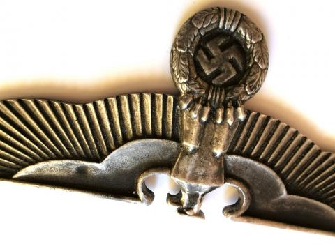 WW2 GERMAN NAZI EARLY METAL WALL EAGLE NSDAP PLATE SIGN RZM MARKED
