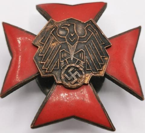 WW2 GERMAN NAZI EARLY NSDAP PARTISAN IRON CROSS EAGLE & SWASTIKA ENAMEL BADGE MEDAL AWARD MARKED