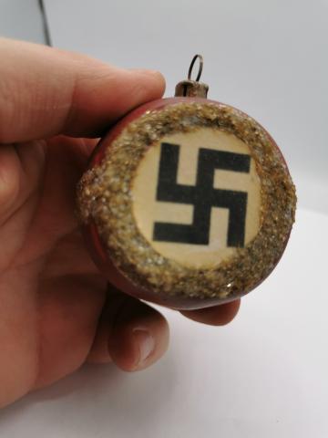 WW2 GERMAN NAZI EARLY THIRD REICH NSDAP HITLER PARTISAN CHRISTMAS ORNAMENT WITH SWASTIKA