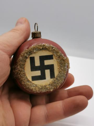 WW2 GERMAN NAZI EARLY THIRD REICH NSDAP HITLER PARTISAN CHRISTMAS ORNAMENT WITH SWASTIKA