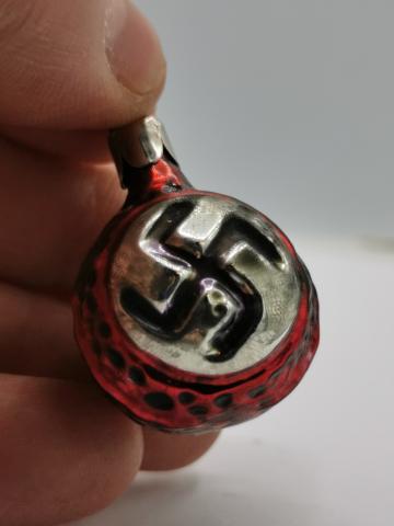 WW2 GERMAN NAZI EARLY THIRD REICH NSDAP HITLER PARTISAN CHRISTMAS ORNAMENT WITH SWASTIKA