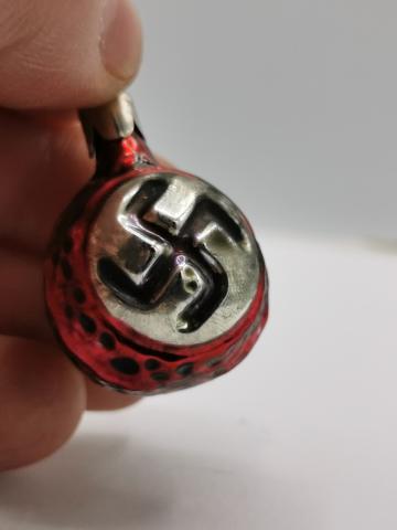 WW2 GERMAN NAZI EARLY THIRD REICH NSDAP HITLER PARTISAN CHRISTMAS ORNAMENT WITH SWASTIKA