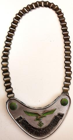 WW2 GERMAN NAZI FELDGENDARMERIE GORGET LUFTWAFFE SS CHAIN RZM