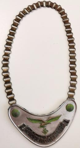 WW2 GERMAN NAZI FELDGENDARMERIE GORGET LUFTWAFFE SS CHAIN RZM