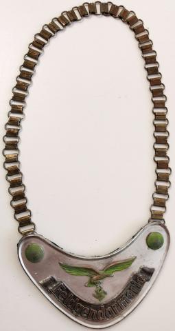 WW2 GERMAN NAZI FELDGENDARMERIE GORGET LUFTWAFFE SS CHAIN POLICE POLIZEI